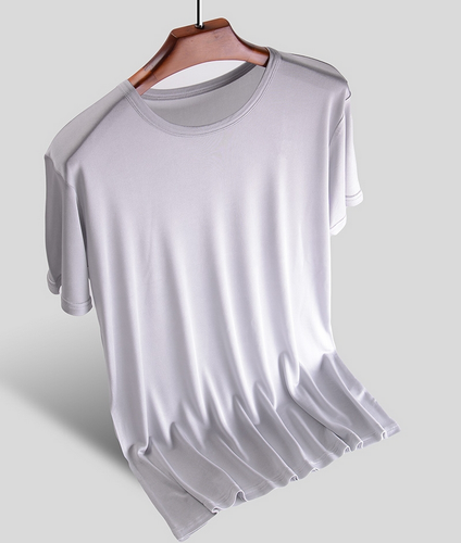 Herren 100 % Seide T-Shirt Strick Rundhalsausschnitt kurzärmelig Sommer Freizeit Tops weich - Bild 6 von 30