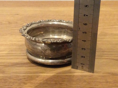 Solid Silver Small Wine Coaster Ellis and Co 1929 Hallmarked Ship Worldwide - Picture 7 of 10