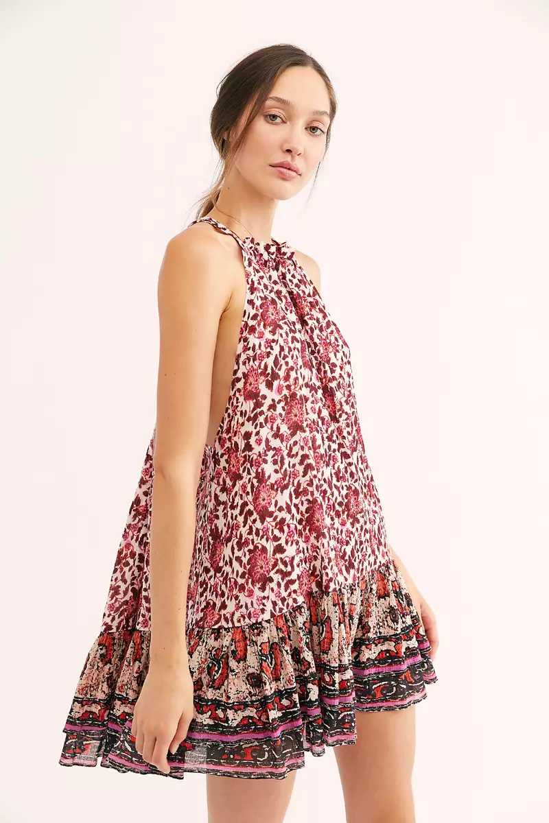 New Free People Lyla Mini Sleeveless Dress, Ivory Red, RRP $128 | eBay