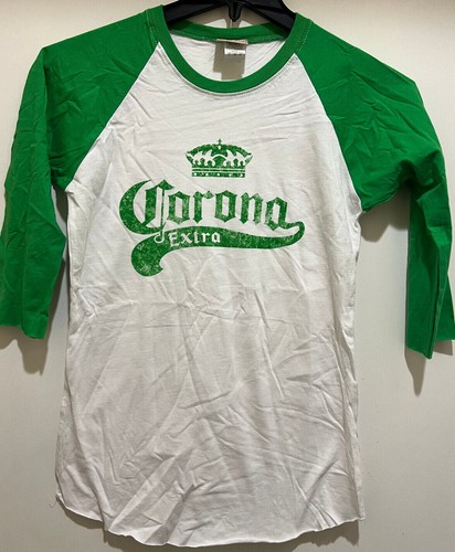 Corona Extra Raglan 3/4 Sleeve White/Green Women T-Shirt Lic. by Fifth Sun - NEW - Picture 6 of 6