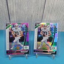 2020 Panini Prizm Draft Picks Justin Herbert Silver Holo RC Rookie #102 and pink