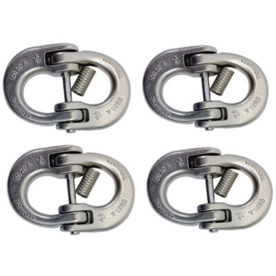 Stainless Steel T318LN 3/8'' Hammerlock Coupling Link Connecting 5390 Lb WLL 4Pcs