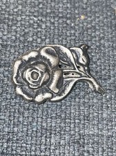 WWII GERMAN ROSE TINNIE PEWTER PIN BACK PARTICIPATE...