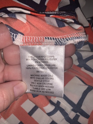 Abito Donna Morgan A-Line Tg 0 senza maniche blu scuro/nero arancione bianco a quadri - Foto 6 di 8