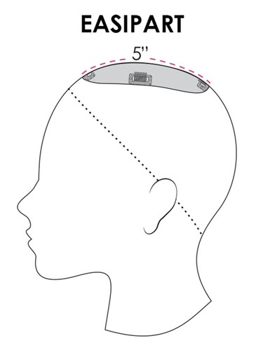 Open Box Jon Renau EasiPart HD 8" | HF Synthetic Hair Topper - 24B/27CS10 - Picture 3 of 3