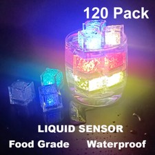 120x Light Up Ice Cubes Color Changing Led Ice Cubes for Drinks Glow in the Dark