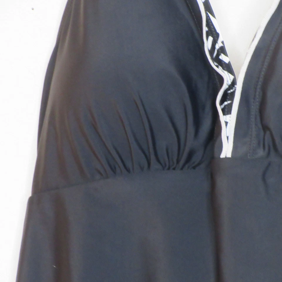 Traje de baño Tankini para mujer 2 piezas Halter Tankini Top Skort Bottom negro XL B37 Foto 3 de 4