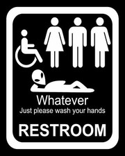 WHATEVER LADIES GENTS GENDER NEUTRAL LOO TOILET METAL PLAQUE TIN DOOR SIGN 654