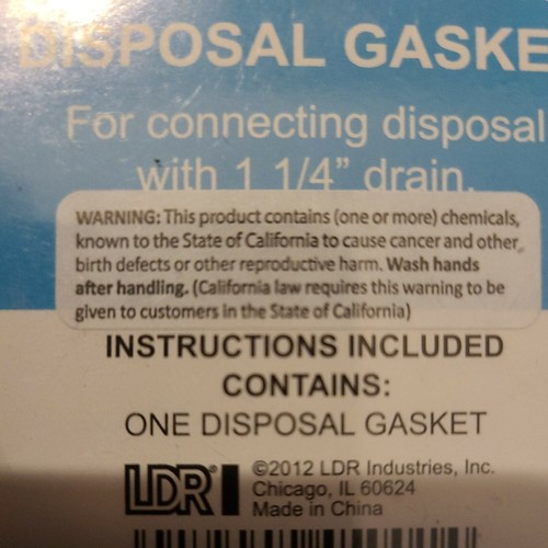 LDR Disposal Gasket 1.25" Fits Waste King P104 - Bild 4 von 4