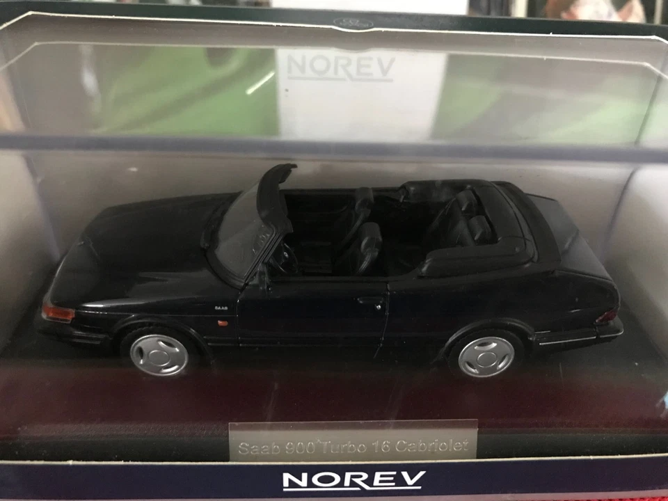 1:43 NOREV Saab 900 Turbo Cabriolet 1992 Black Model B802 - Image 4 of 4