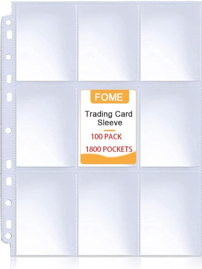 1800 Pockets Card Sleeves Binder Sheets, DoubleSided Trading Card