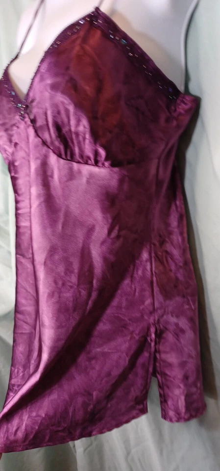 Xhilaration™ Vestido Cami Púrpura Lencería Sexy con Flecos de Lentejuelas Talla Mediana Foto 3 de 4