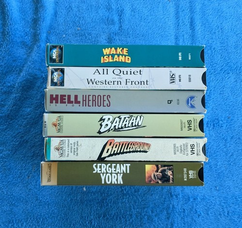 CLASSIC WAR FILMS 6 VHS Tape 1940's Battleground Bataan Wake Island Hell Is For - Foto 3 di 4