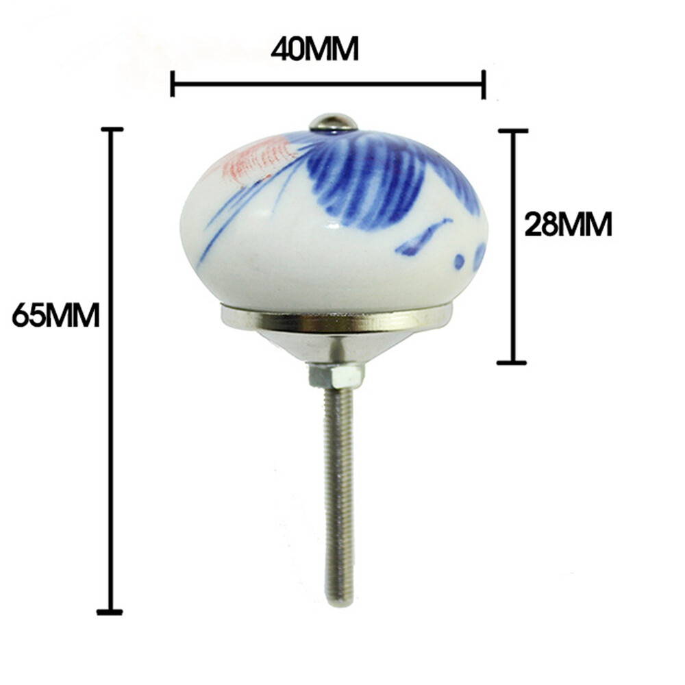 10pcs Blue White Ceramic Knobs Kitchen Drawer Pulls Ceramic