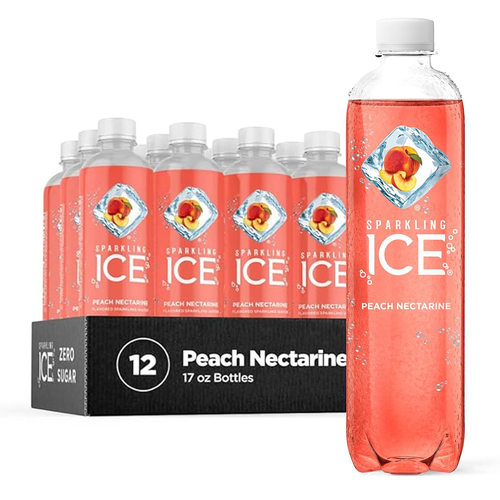 Sparkling Ice, Peach Nectarine Sparkling Water, 17 Fl Oz Pack of 12