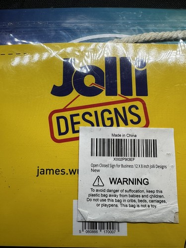 Jolli Designs nuovo cartello APERTO 7 CHIUSO, NUOVO CON SCATOLA - Foto 3 di 9
