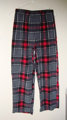 Cuddl Duds Gray Black & Red Plaid Winter Fleece Soft Pajama Pants Boys 14/16 - Picture 12 of 13