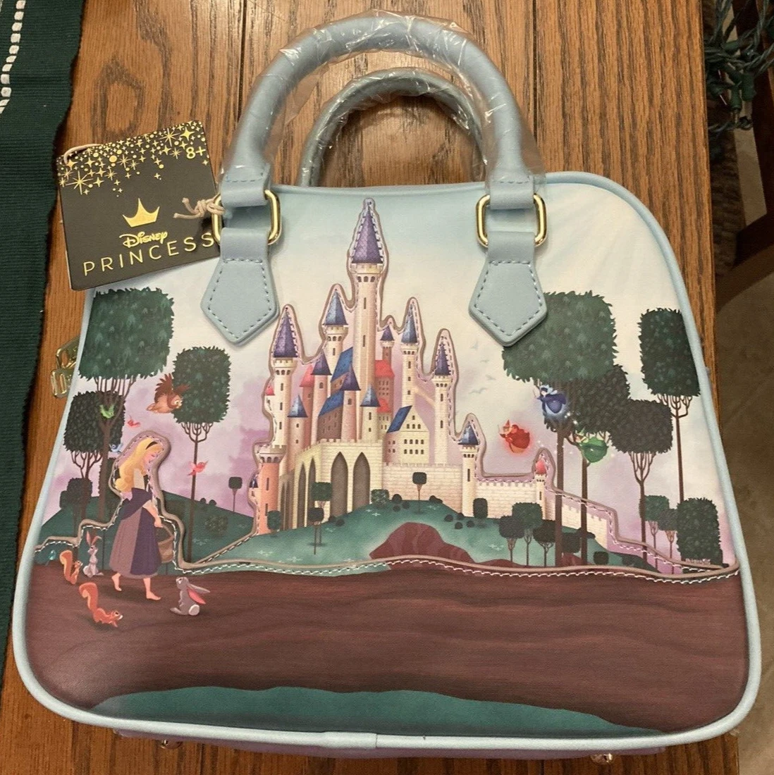 DISNEY'S SLEEPING BEAUTY PRINCESS CASTLE SERIES CROSSBODY BAG BY LOUNGEFLY