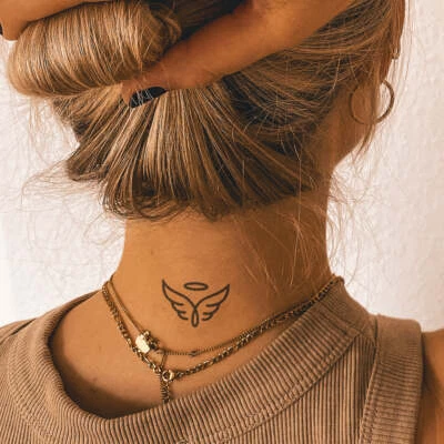 Angel Wings with Halo, Waterproof Temporary Tattoo - Inkster®
