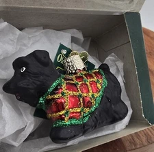 Scotty Dog Merck Family Old World ornament glass black puppy Scottish 