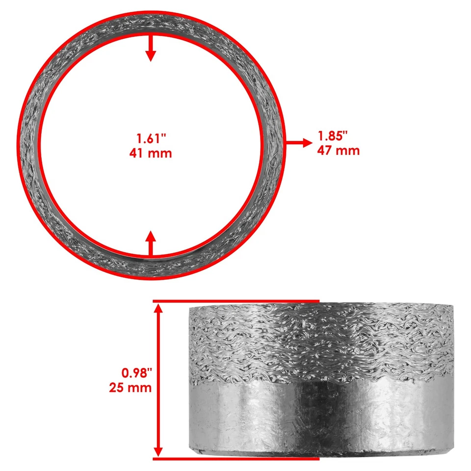 Exhaust Silencer Gasket for Yamaha Raptor 350 YFM350R YFM350 R 2004 2005-2013 - Image 2 of 4