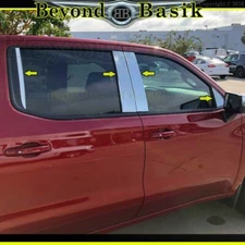 2019-2025 Chevy Silverado Sierra 1500 Crew/Ext. STAINLESS STEEL 8pc Pillar Posts