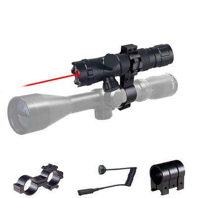 Hunting Red Dot Laser Sight Scope 20mm Picatinny Rail Scope Mount w/ TAC Switch