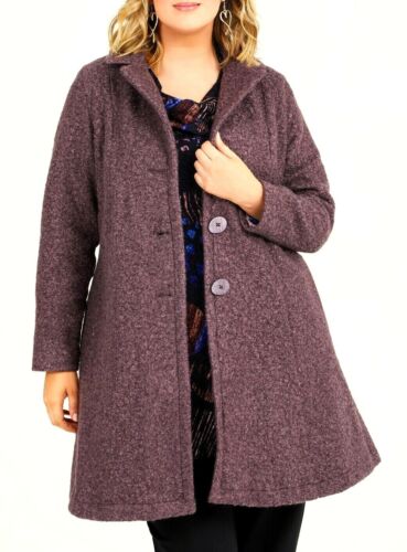 TS TAKING SHAPE plus size S / 16 Swing Style Coat amethyst warm NWT rrp$230! - Picture 2 of 4