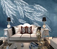 3D Gray Feather ZHUB10259 Wallpaper Wall Mural Removable Self-adhesive Ann