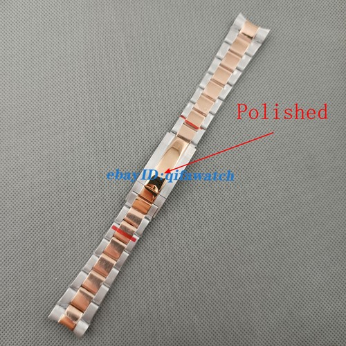 20mm Plata Negro Oro Rosa Sin Logotipo Acero Sólido Pulsera Reloj Correa Cierre - Imagen 9 de 20