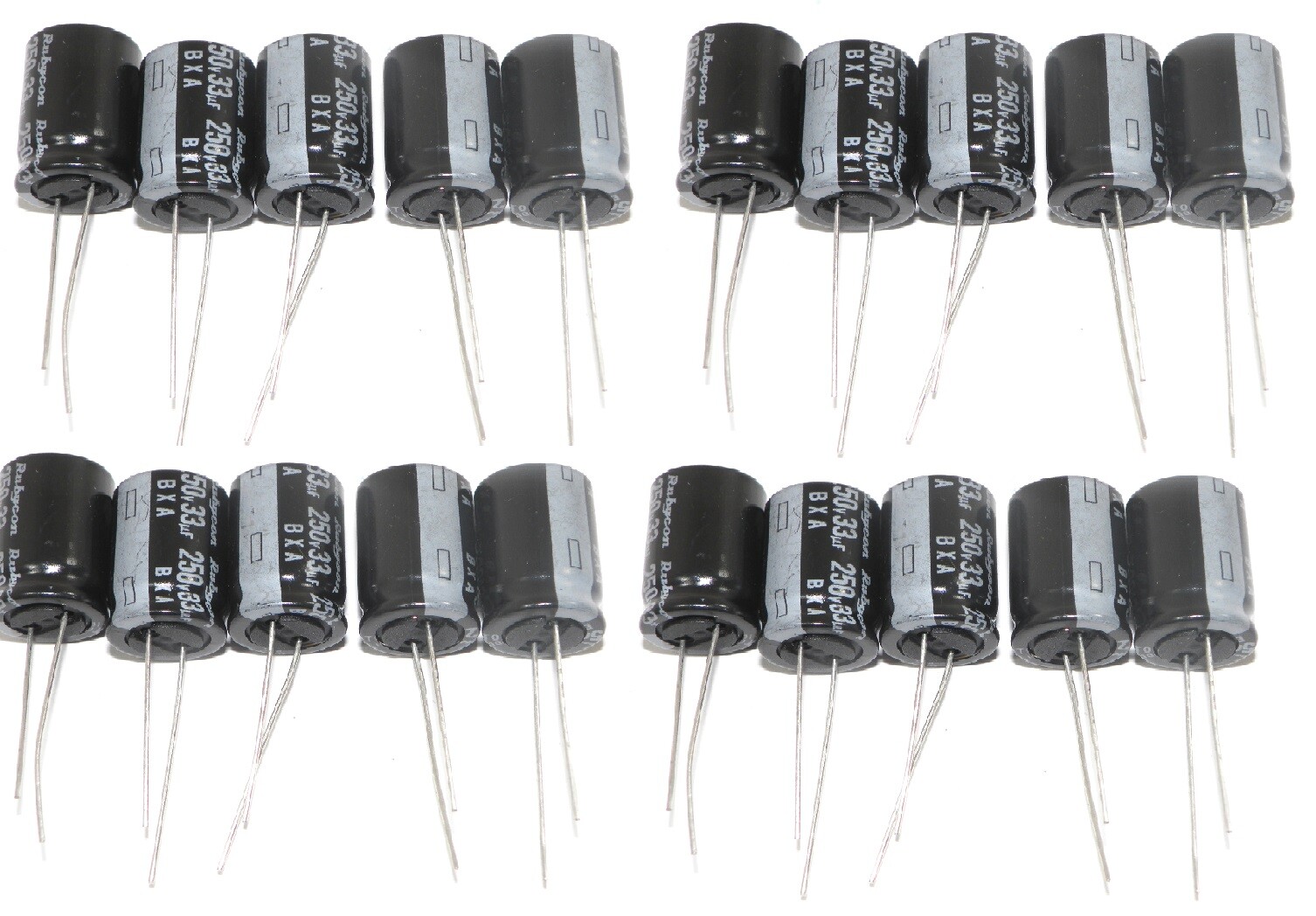 Rubycon T0020 Radial Electrolytic Capacitor 33uF 250V 20% Tolerance 20 Pcs