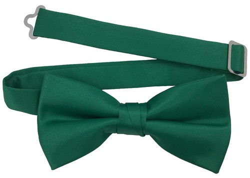 Men's Bow Tie Quality clip on adjustable neck band Satin Solid Pattern Colors - Picture 29 of 100