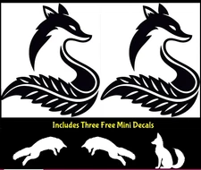 Forest Fox Nature Graphic Black Vinyl Decal Car Truck Windows laptop notebook
