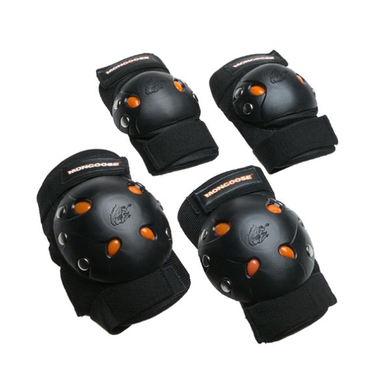 mongoose bmx bike gel knee and elbow pad set