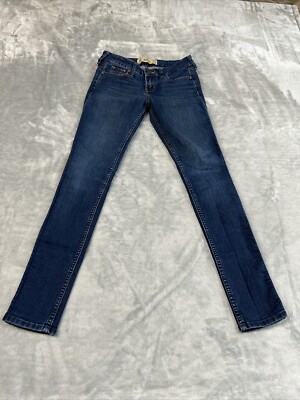 Hollister Super Skinny Womens Jeans Junior Size 0S W 24 L 29 Blue Denim
