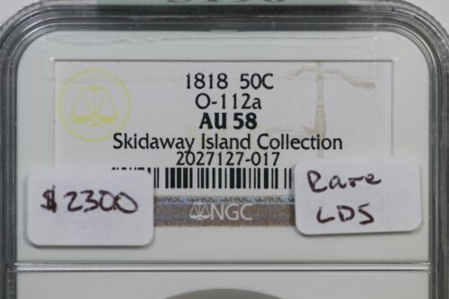 1818 O-112a R-5- NGC AU 58 Rare LDS Capped Bust Half Dollar 50c - Picture 3 of 3