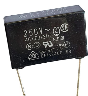 2pcs] 0.22uF 275v NITSUKO X2 Safety Cap GMF MKT pitch 22mm