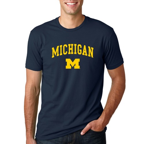 Michigan Wolverines Arch Logo - Premium Cotton T-Shirt - Picture 14 of 22