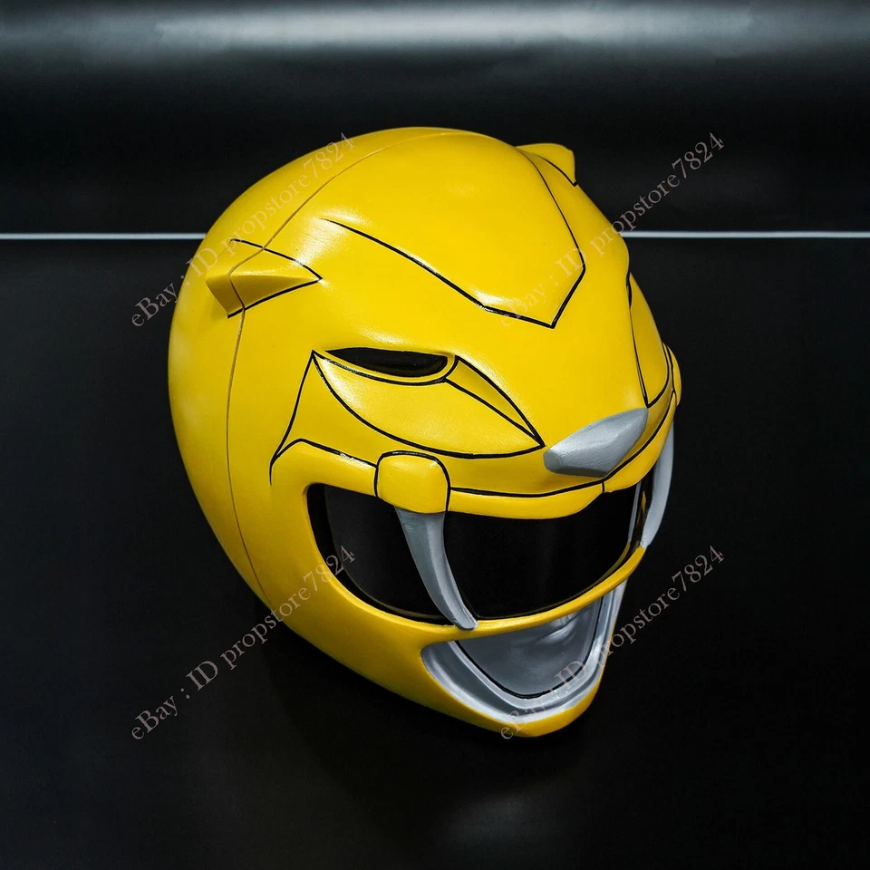 Casco de guardabosques amarillo cosplay MMPR disfraz de Halloween utilería decoración Foto 3 de 4