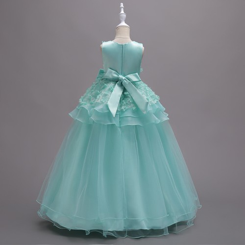 Kids Flower Girl Bow Princess Dress Girls Party Wedding Bridesmaid Pageant Gown - Picture 11 of 20