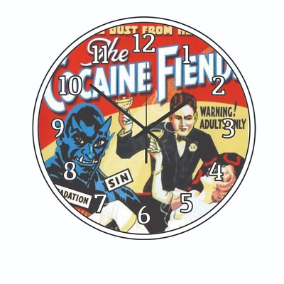 Cocaine Fiend Wall Clock art Time Piece Home Decor Movie Poster Art