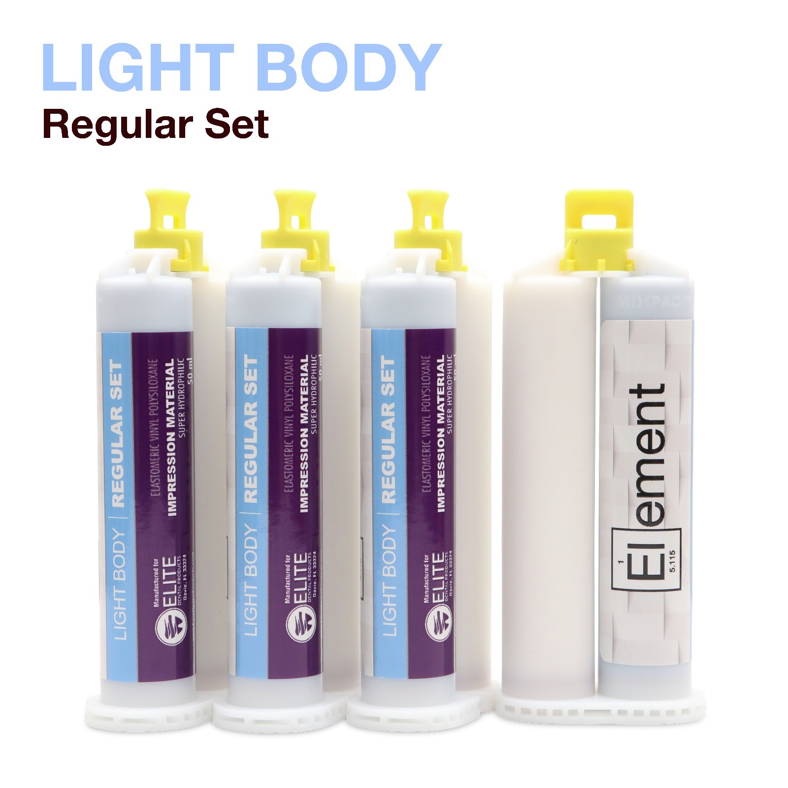 Element LIGHT BODY VPS PVS Dental Impression Material REGULAR Set 50ML