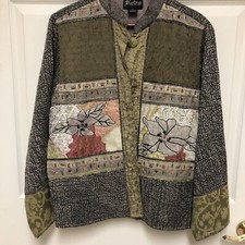 Retro Beaded Embroidered Artsy Blazer Jacket Cotton Rayon blend India Vintage