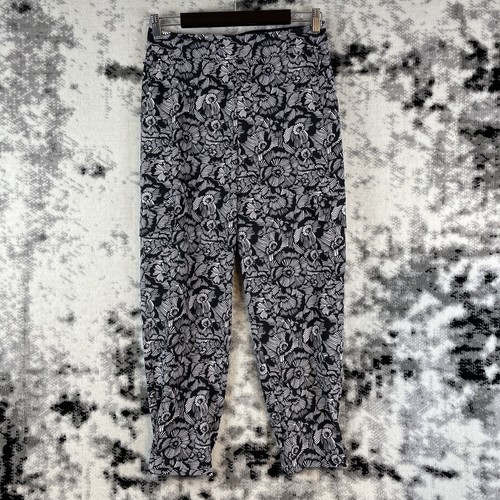 Soft Surroundings Pants Women's Size Extra Small Floral Black White Stretch
