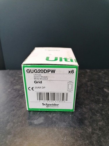 Schneider Ultimate Switch Module White Moulded Grid 20AX DP GUG20DPW - Picture 3 of 3