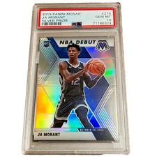 2019-20 Panini Mosaic Ja Morant NBA Debut Silver Prizm RC #274 PSA 10 ROOKIE 🔥