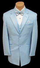 Men's Light Blue Andrew Fezza Monaco Tuxedo Jacket Retro Wedding Prom 38 Long