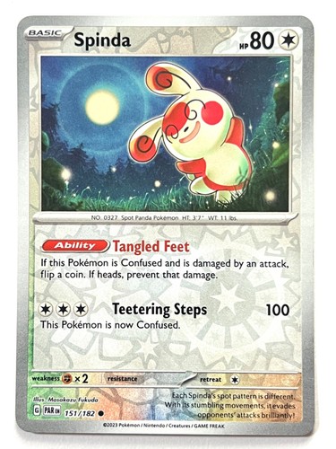Spinda 151/182 Reverse Holo Common - Paradox Rift Pokemon - Pack Fresh Near Mint - Picture 3 of 12