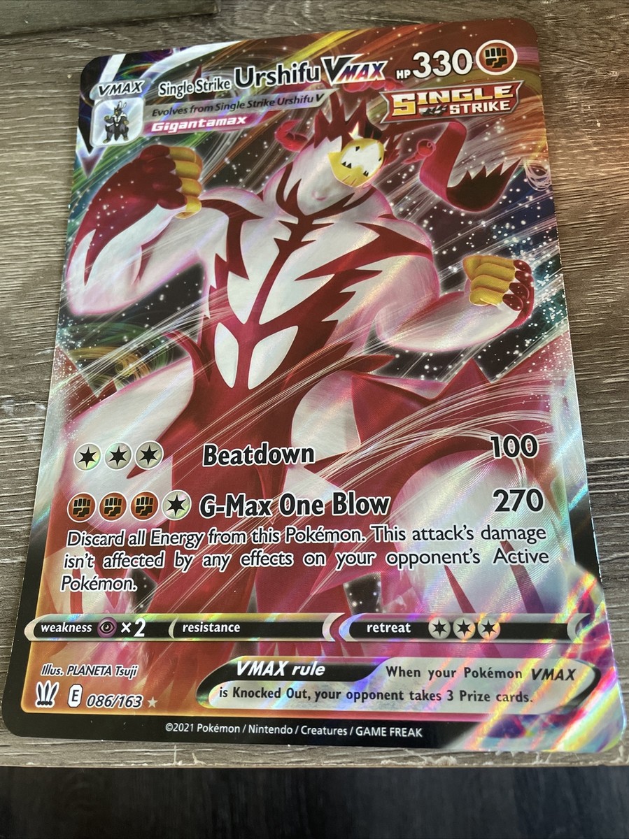 ポケモンカードゲーム Single Strike Urshifu VMAX 168/163 Pokémon TCG Single Strike Urshifu VMAX 86/163 V 85 + JUMBO Battle
