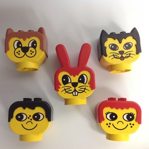 Détails Sur Lego Duplo Parts 5 X Grosses Têtes De Chat Chien Lapin Mâle Femelle Afficher Le Titre Dorigine